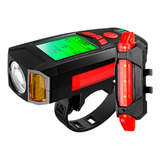 Kit Farol Bike Frontal Velocímetro Buzina Alarme + Led Usb