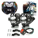 Kit Farol De Milha Moto U5 Led Auxiliar Neblina Branco