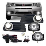 Kit Farol De Milha Palio Fire Economy 2015 + Moldura Cromo