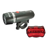 Kit Farol E Vista Lanterna Light Bike 5 Leds Preto High One