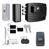 Kit Fechadura Para Portao Agl Ultra Card + Mola + Botoeira