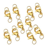 Kit Fecho Lagosta + Argola Metal Para Pulseira E Colar 5mm