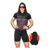 Kit Feminino Camisa Bike E Short Ciclismo Roupa Pedal Promo*