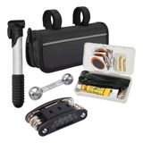 Kit Ferramenta Bicicleta Chaves Bomba Ar Remendo Pneu Bolsa