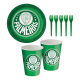 Kit Festa Palmeiras - Copos E Pratos - Licenciado Festcolor