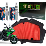 Kit Filtro Ar Hiflo + Vela Iridium Ngk Kawasaki Versys 650