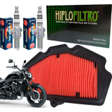 Kit Filtro Ar Hiflo + Vela Iridium Ngk Kawasaki Vulcan 650