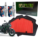 Kit Filtro Ar Hiflo + Vela Iridium Ngk Kawasaki Z650 Z 650
