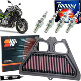 Kit Filtro Ar K&n Vela Iridium Ngk Kawasaki Z900 2018 À 2022