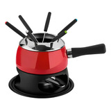 Kit Fondue Aparelho 12pc Panela Fundi Carne Queijo Chocolate
