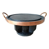 Kit Fondue De Pedra Sabão 27cm P/ Carne - Grelha + Fogareiro