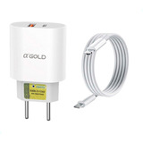 Kit Fonte Carregador Turbo 40w E Cabo Usb Tipo C Para iPhone