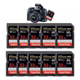 Kit Fotógrafo 10 Cartões Sandisk Extreme Pro 100mb/s 32gb