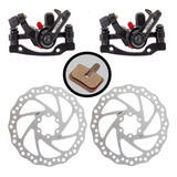 Kit Freio A Disco 160mm Mecânico Pinça Rotor Para Bicicleta