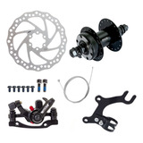 Kit Freio A Disco Dianteiro Bike Adaptador De Pinça Cubo 36f