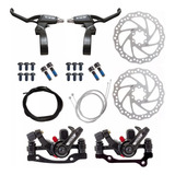 Kit Freio A Disco Mecanico Bike + Manete Alumínio + Cabos
