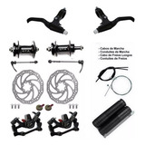 Kit Freio Disco 160mm Bike Cubo Aluminio Gta + Manete + Cabo