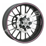 Kit Friso Adesivo Refletivo Para Rodas De 7mm Rosa Brinde 