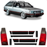 Kit Friso Borrachao Parati Gts 1987 A 1995 + Lanternas Fume