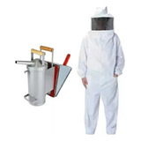 Kit Fumigador P/ Apicultura Grande Zatti + Macacão Brim Xg