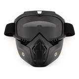 Kit Futurista Máscara Meia Face Preto Para Capacete Aberto