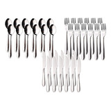 Kit Garfo Faca E Colher Inox 36 Peças Restaurante Buffet 40g