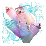 Kit Garrafa Motivacional Água Adesivo 3d 2l Squeeze Sortido