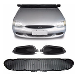 Kit Grade Moldura Tela Parachoque Escort Zetec S/ Milha 3 Pç