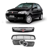 Kit Grade Palio Fire Economy 10 11 Aro Friso Cromado S/ Furo