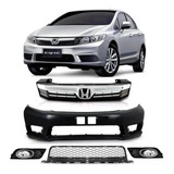 Kit Grade Parachoque Dianteiro Civic 2012 2013 2014 C/ Milha