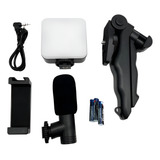 Kit Gravaçao Celular Led Tripe Microfone Supote Universal