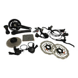 Kit Grupo Shimano Alivio M3100 2x9v 18v Completo C/ Freios