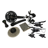 Kit Grupo Shimano Alivio M3100 3x9v 27v Freio Acera Br-m3050