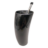 Kit Guampa Tipo Chifre Tereré Cuia 300 Ml Bomba Inox Preta