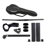 Kit Guidão Bike Mesa Manoplas Calço Abraçadeira Selim Canote