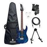 Kit Guitarra Ibanez Grx 70qa Canhota Tbb + Capa + Acessórios