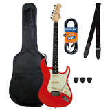 Kit Guitarra Tagima Stratocaster Ea Pro 3 Df/mg Fiesta Red