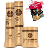  Kit Haskell Mandioca Shampoo Condicionador Máscara 500ml
