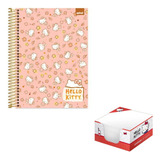 Kit Hello Kitty Caderno 10 Matérias 160 Fls E Bloco De Notas