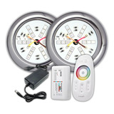 Kit Iluminação Piscina 2 Super Led 18w Inox + Comando Touch