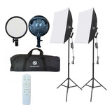 Kit Iluminador Led 126 Circular Softbox 50x70cm Estúdio 60w