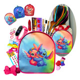 Kit Infantil Make Criança Mochila Stitch Maquiagem Relogio