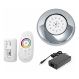 Kit Inox Iluminação Piscina Enertech Led Rgb 1x18 Watt 12 Cm