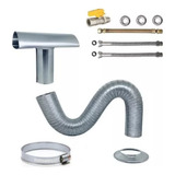 Kit Instalação P/ Aquecedor A Gás Com Duto E Chaminé 80mm