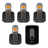 Kit Interfone Porteiro Tis 5010 + 4 Ramais Ts 5121 Intelbras