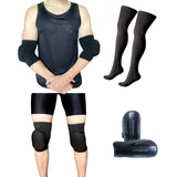 Kit Joelheira Classica Cotoveleira Meião E Caneleira Futebol