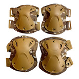 Kit Joelheira E Cotoveleira Tática Airsoft Paintball Skate