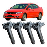 Kit Jogo 4 Bobinas Ignição New Civic 1.8 Lxs/exs 2006 A 2012