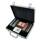 Kit Jogo De Poker Com Maleta Forrada Em Couro 200 Fichas
