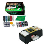 Kit Jogo De Poker Texas Baralho + Embaralhador Automático